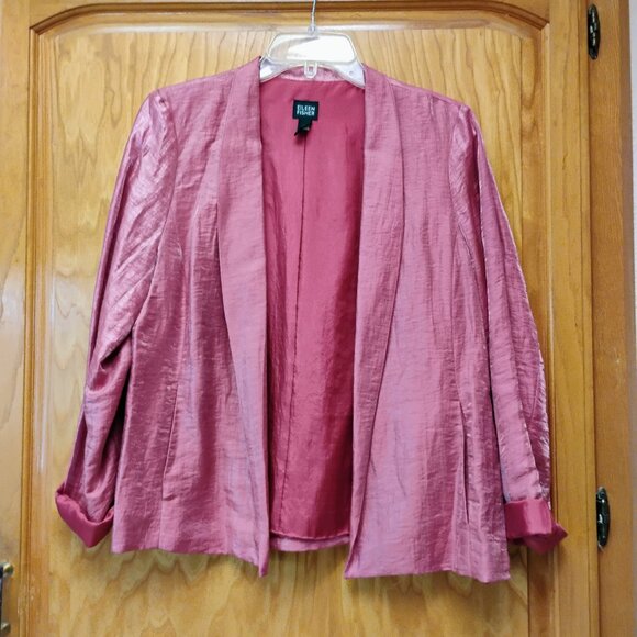 Gorgeous Eileen Fisher mauve linen & silk jacket size small - Picture 1 of 5